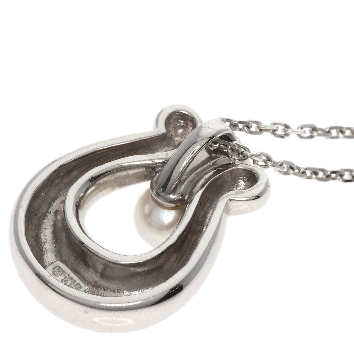 Mikimoto Necklace K18Wg Silver Pearl Women