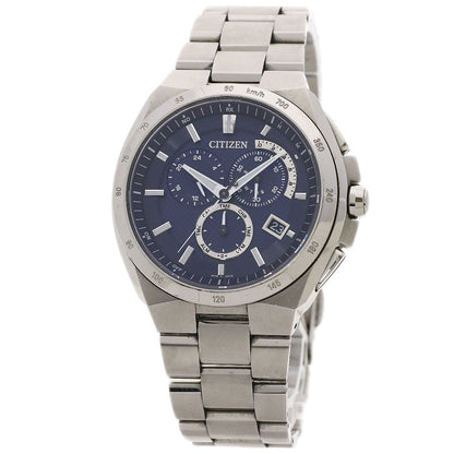 Citizen Watches Solar Powered Radio Watch At3010-55L Titanium, Titanium Silver Atessa Blue Dial Mens