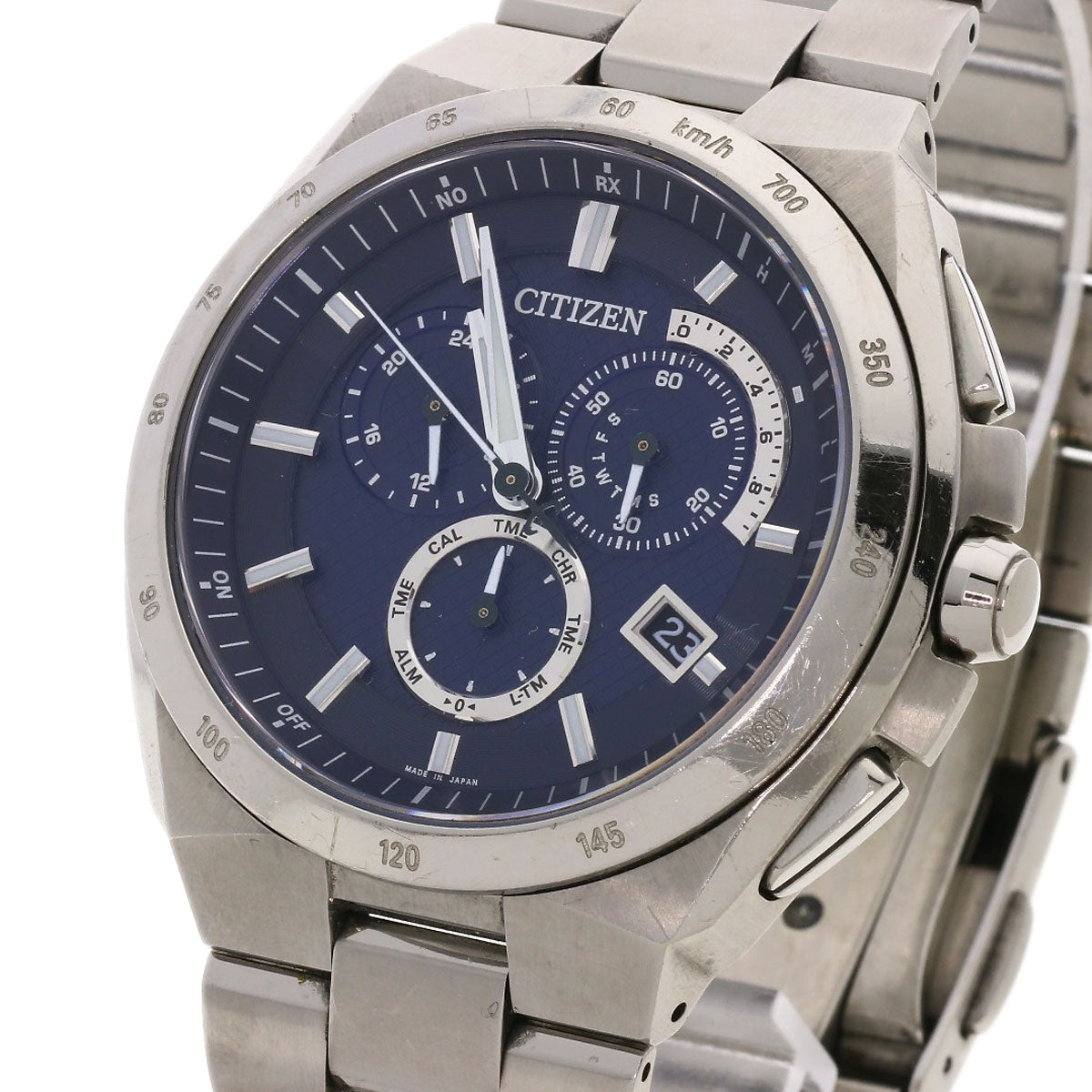 Citizen Watches Solar Powered Radio Watch At3010-55L Titanium, Titanium Silver Atessa Blue Dial Mens