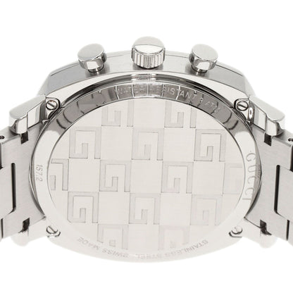 Gucci Watches Quartz Ya157302 Stainless Steel , Stainless Steel Silver Grip Chronograph Silver Dial