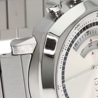 Gucci Watches Quartz Ya157302 Stainless Steel , Stainless Steel Silver Grip Chronograph Silver Dial