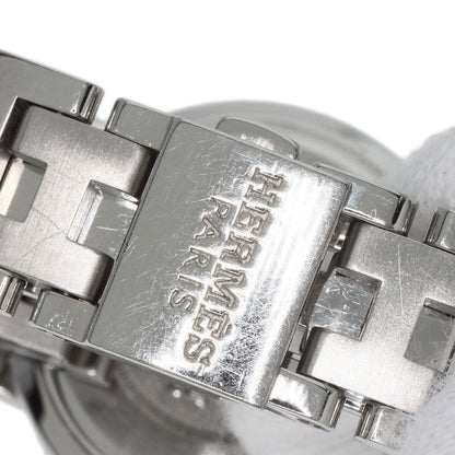 Hermes Watches Quartz Cl4.210 Stainless Steel , Stainless Steel Silver Clipper New Buckle White