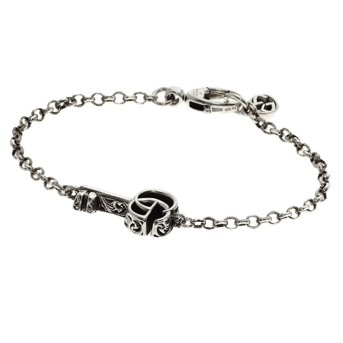 Gucci Bracelet Sv Silver Double G Key Charm #16