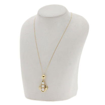 Mikimoto Necklace 18K Yellow Gold Gold Pearl Pearl Diamond