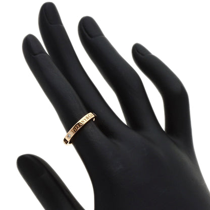 Tiffany&Co. Ring 18K Pink Gold Gold Flat Band 3P Diamond Women