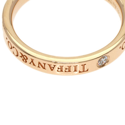 Tiffany&Co. Ring 18K Pink Gold Gold Flat Band 3P Diamond Women