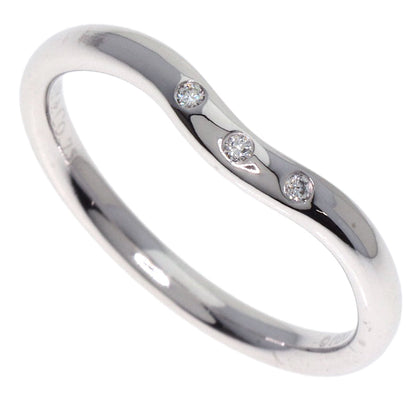 Tiffany&Co. Ring K18Wg Silver Curved 3P Diamond