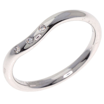 Tiffany&Co. Ring K18Wg Silver Curved 3P Diamond