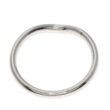 Tiffany&Co. Ring K18Wg Silver Curved 3P Diamond