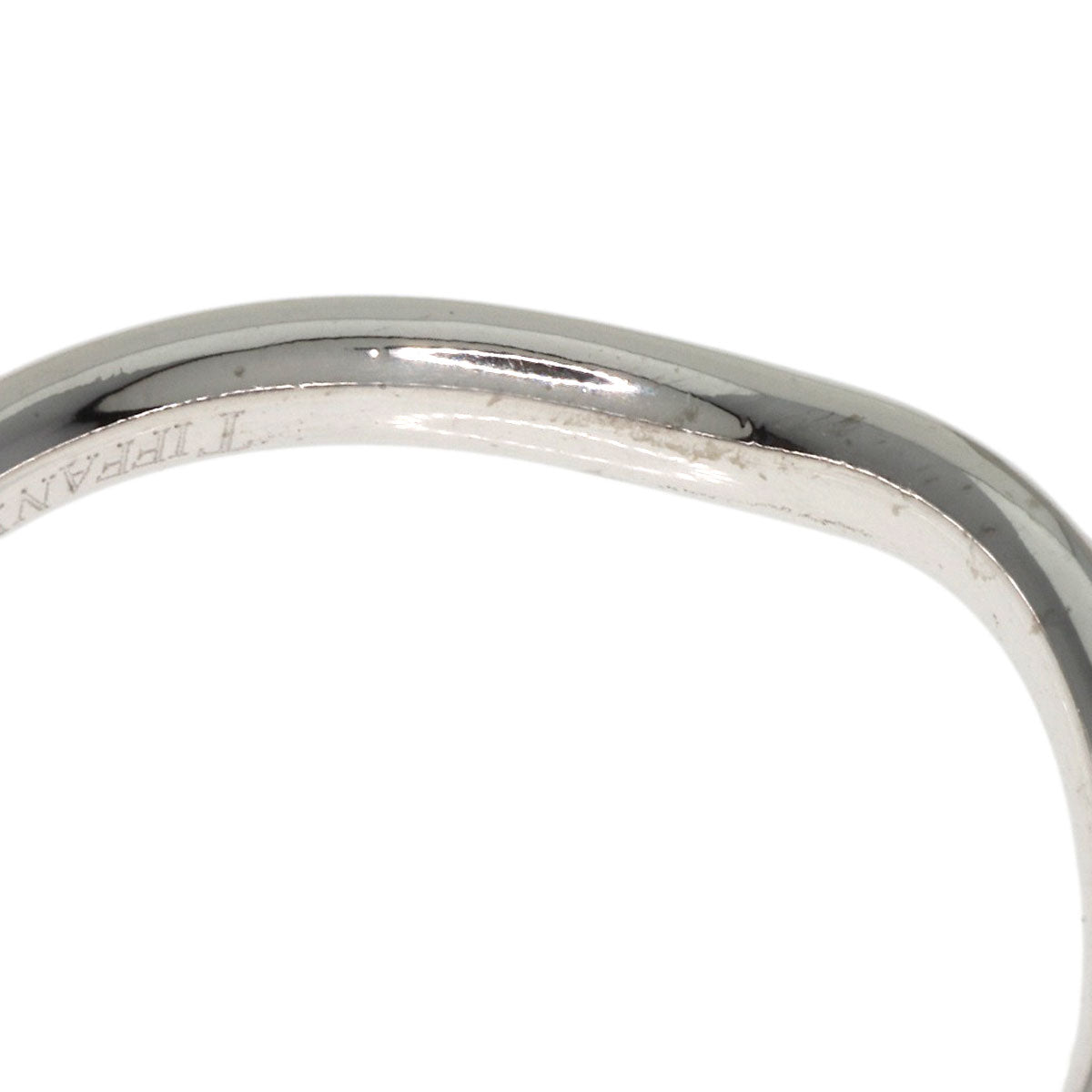 Tiffany&Co. Ring K18Wg Silver Curved 3P Diamond