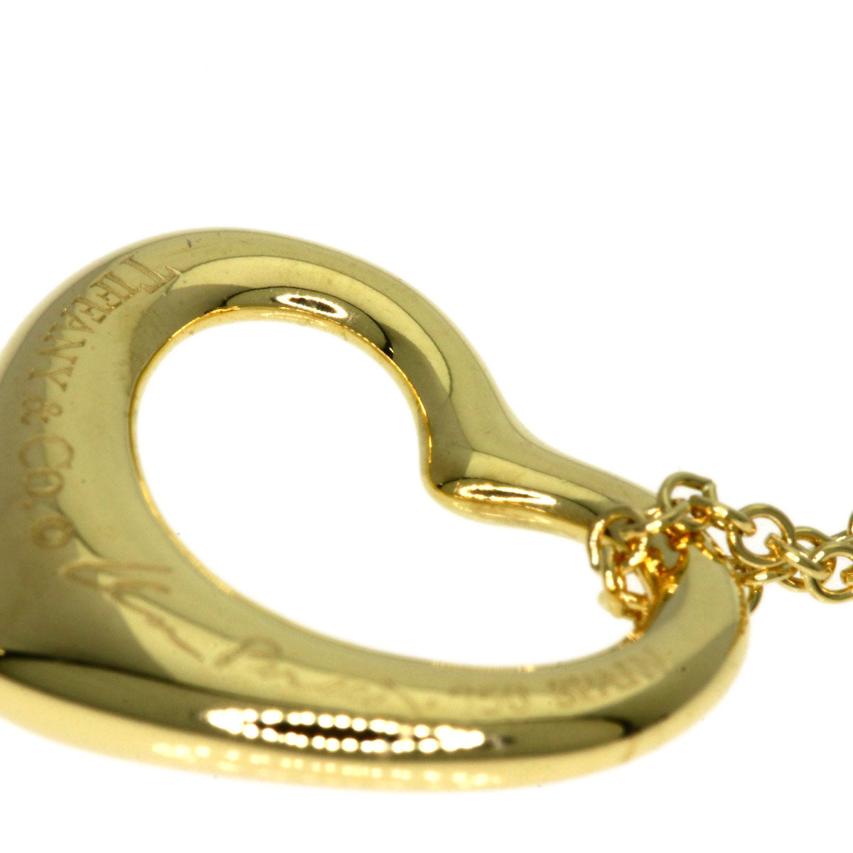 Tiffany&Co. Necklace 18K Yellow Gold Gold Open Heart 5P Diamond