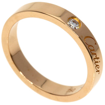 Cartier Ring 18K Pink Gold Gold Engraved 1P Diamond #49