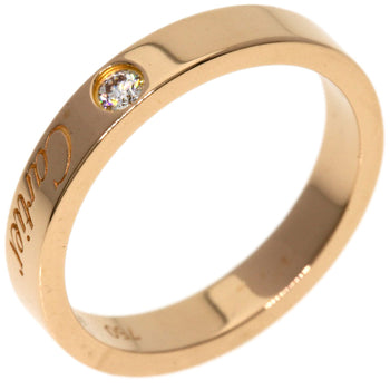 Cartier Ring 18K Pink Gold Gold Engraved 1P Diamond #49