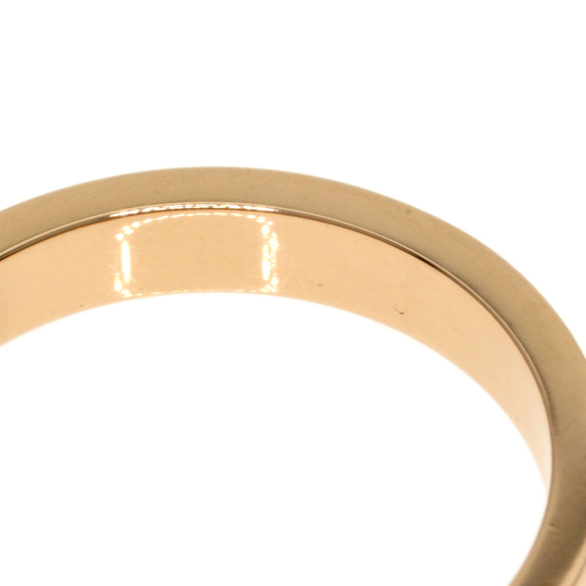 Cartier Ring 18K Pink Gold Gold Engraved 1P Diamond #49
