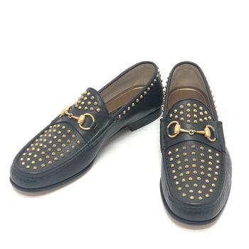 Gucci Loafers Leather Black Horsebit 1953 Spikes 8