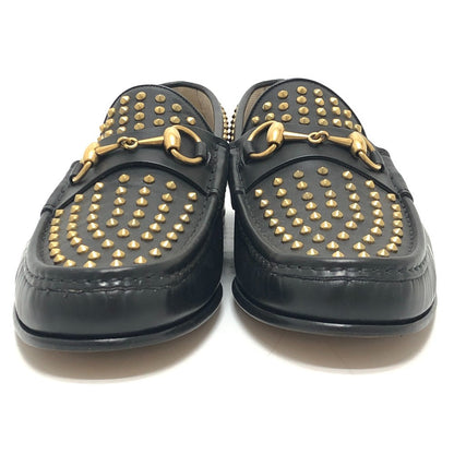 Gucci Loafers Leather Black Horsebit 1953 Spikes 8