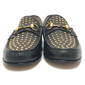 Gucci Loafers Leather Black Horsebit 1953 Spikes 8