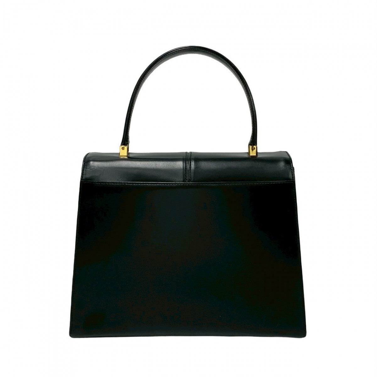 Yves Saint Laurent Handbag Leather Black Ysl Logometal Women