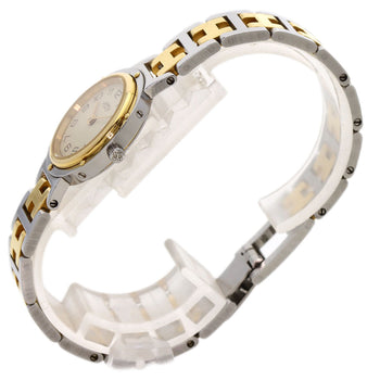 Hermes Watches Quartz Stainless Steel , Ssxgp Gold Clipper Old Belt Ivory Dial Women