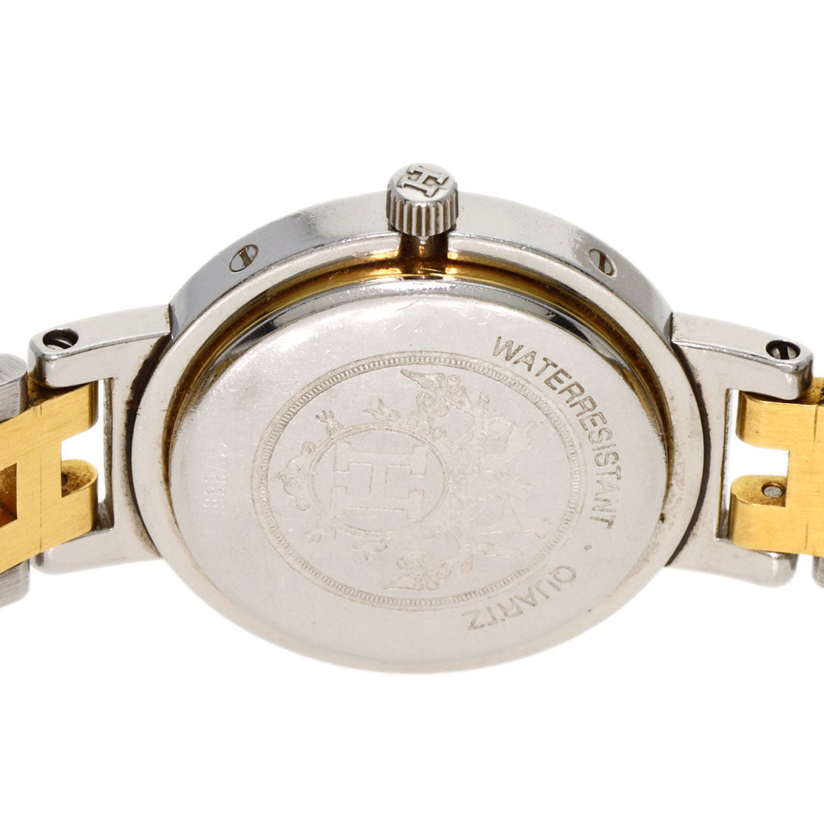 Hermes Watches Quartz Stainless Steel , Ssxgp Gold Clipper Old Belt Ivory Dial Women