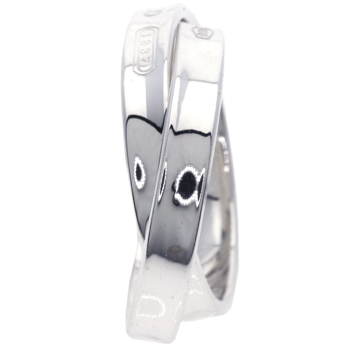 Tiffany&Co. Ring Sv Silver 1837 Interlocking