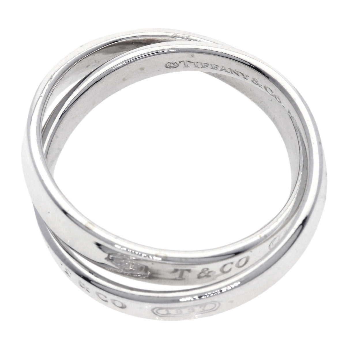 Tiffany&Co. Ring Sv Silver 1837 Interlocking