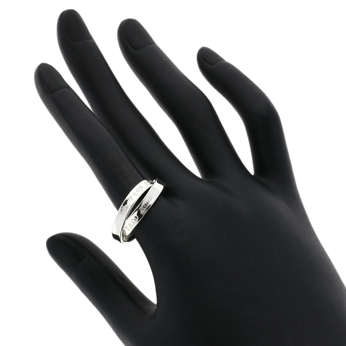 Tiffany&Co. Ring Sv Silver 1837 Interlocking