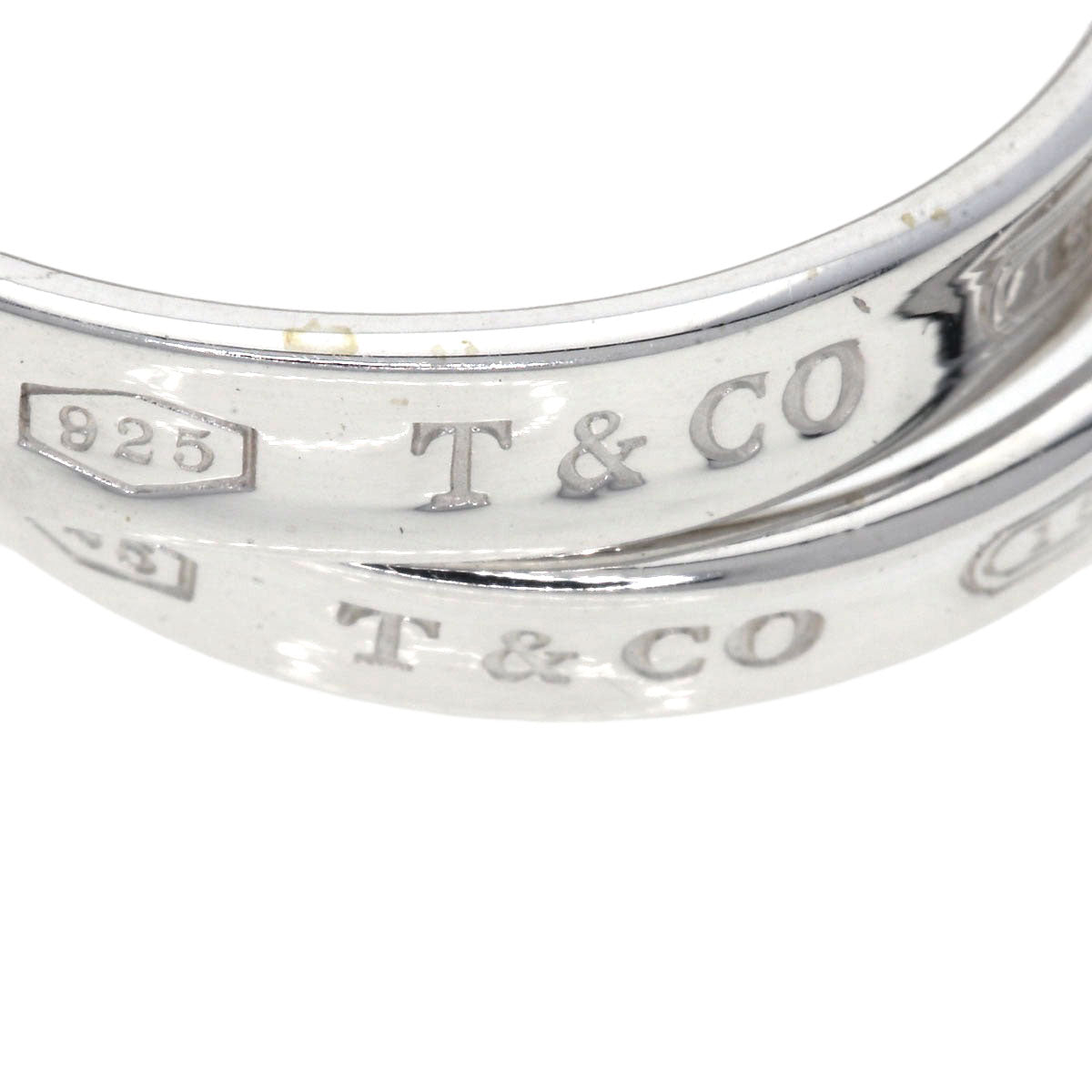 Tiffany&Co. Ring Sv Silver 1837 Interlocking