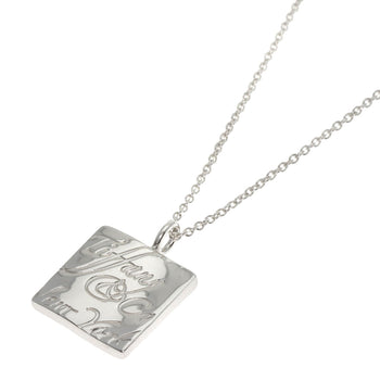 Tiffany&Co. Necklace Sv Silver Notes Square Women