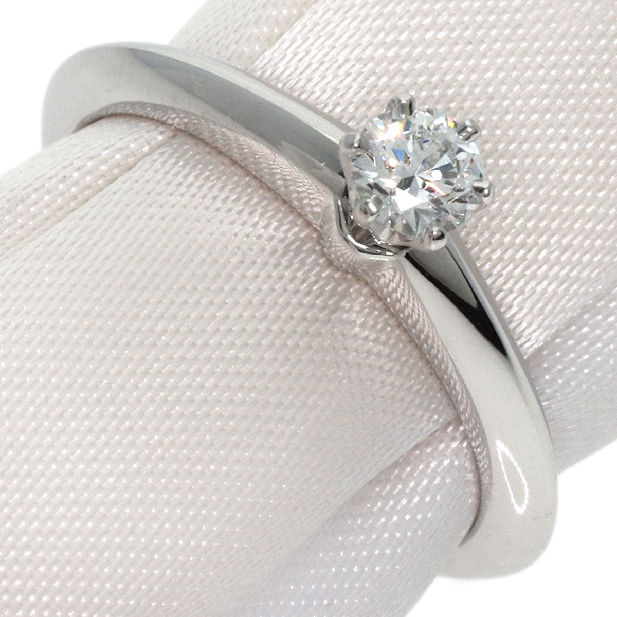 Tiffany&Co. Ring Pt950 Silver Solitaire Knife Edge 1P Diamond Women