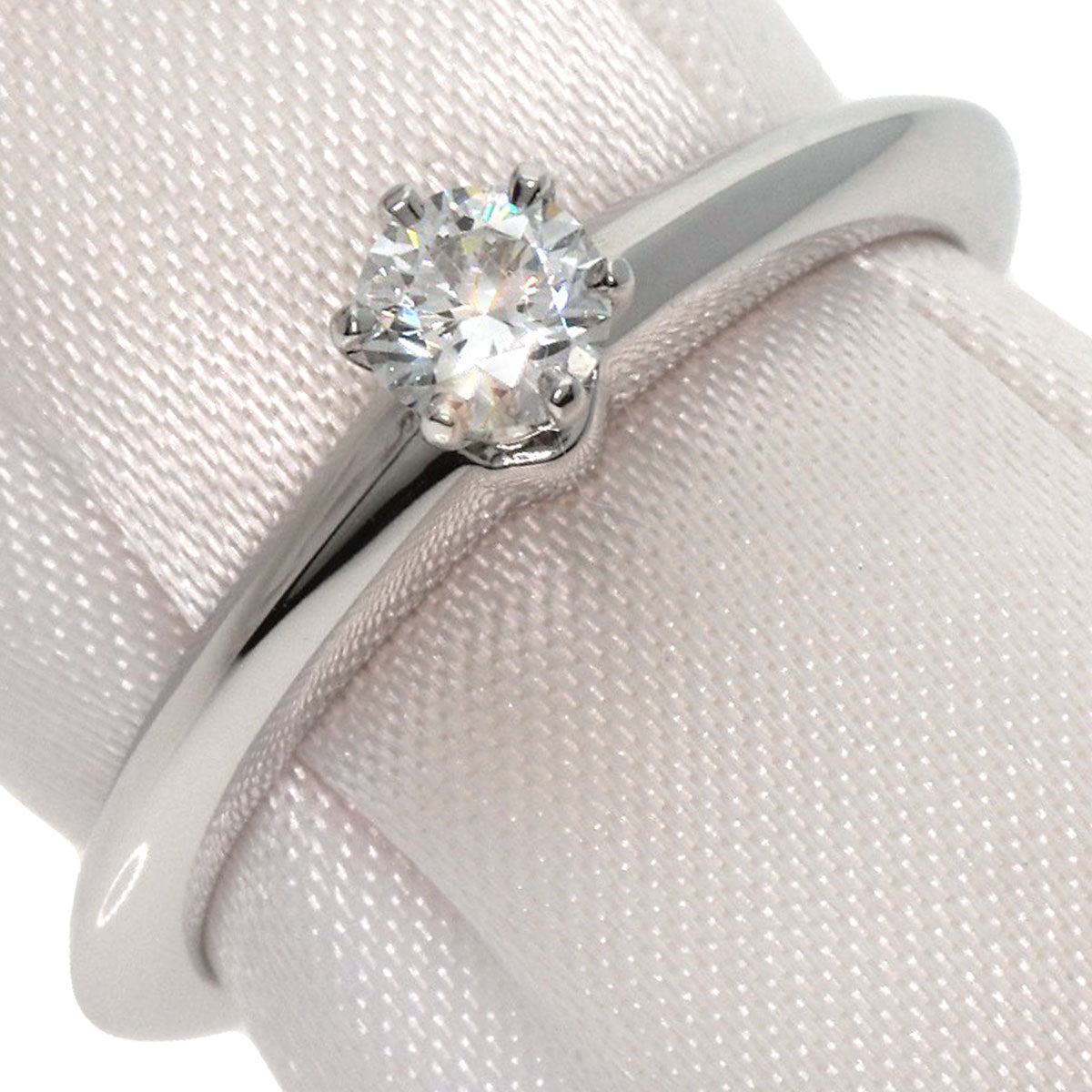 Tiffany&Co. Ring Pt950 Silver Solitaire Knife Edge 1P Diamond Women