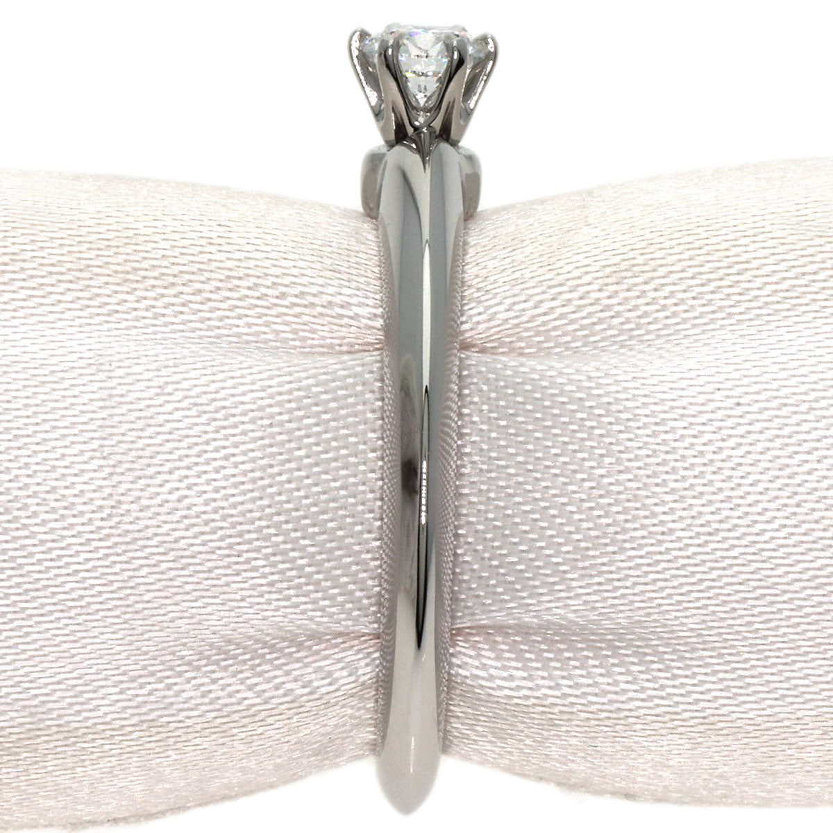 Tiffany&Co. Ring Pt950 Silver Solitaire Knife Edge 1P Diamond Women