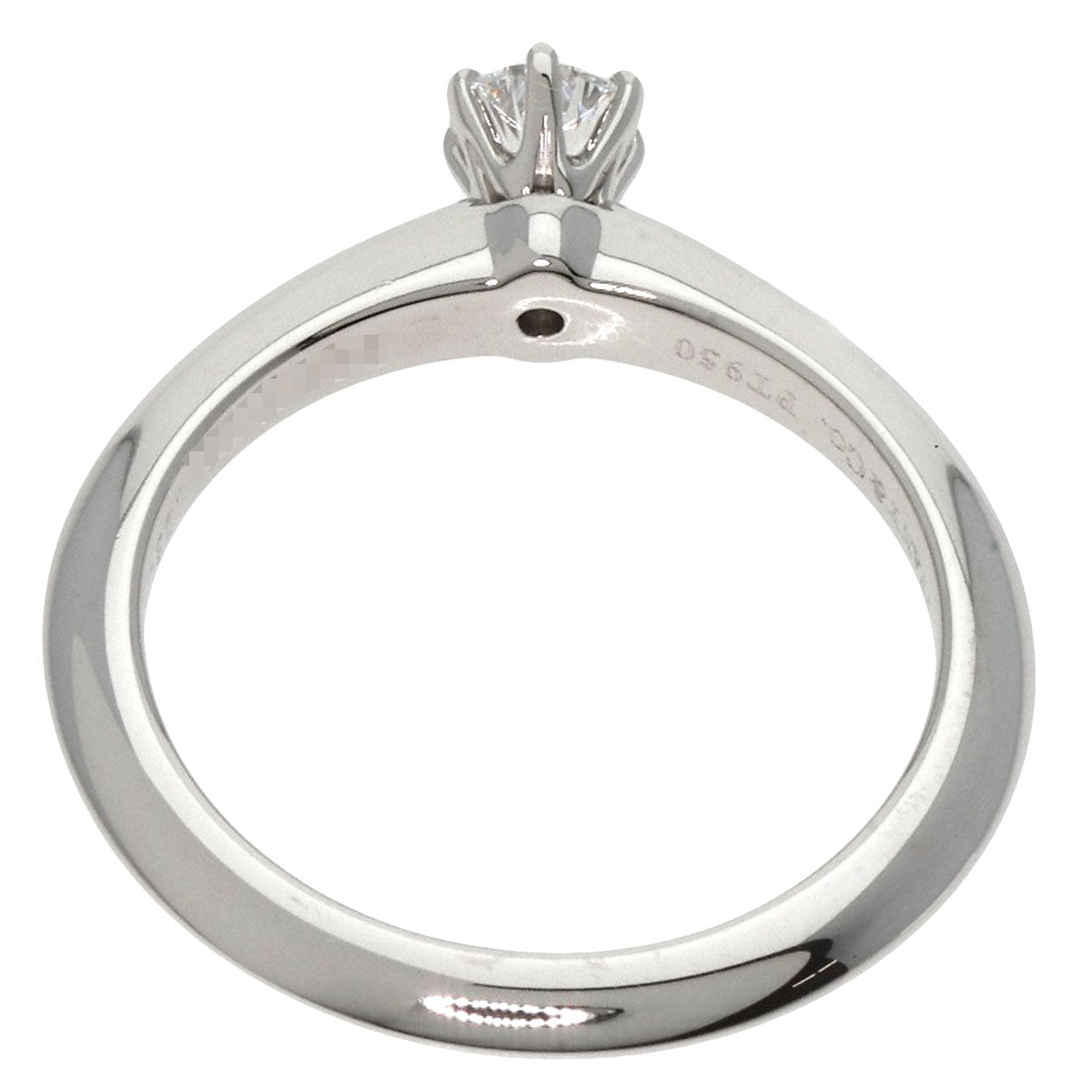 Tiffany&Co. Ring Pt950 Silver Solitaire Knife Edge 1P Diamond Women