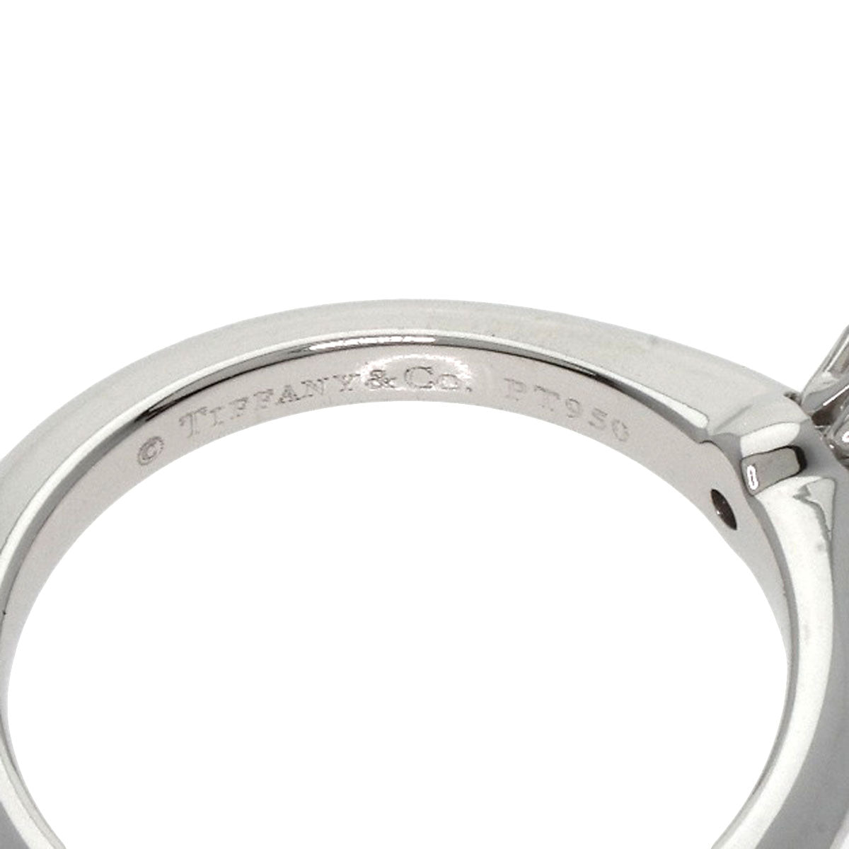 Tiffany&Co. Ring Pt950 Silver Solitaire Knife Edge 1P Diamond Women