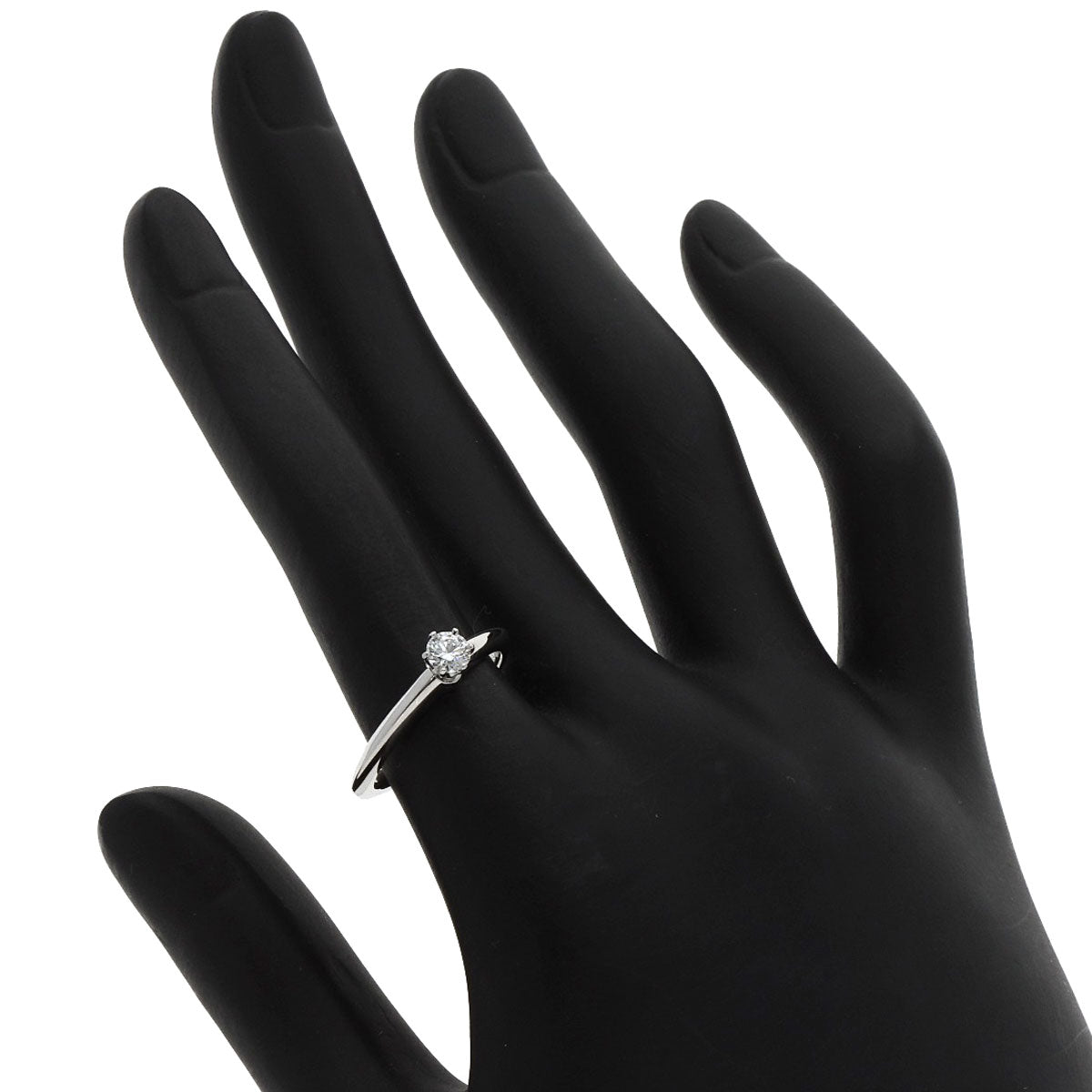Tiffany&Co. Ring Pt950 Silver Solitaire Knife Edge 1P Diamond Women