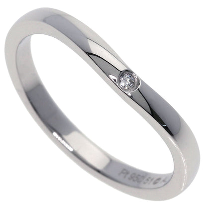 Cartier Ring Pt950 Silver Ballerina Curve 3P Diamond #51