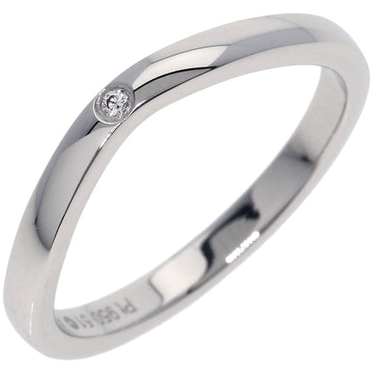 Cartier Ring Pt950 Silver Ballerina Curve 3P Diamond #51