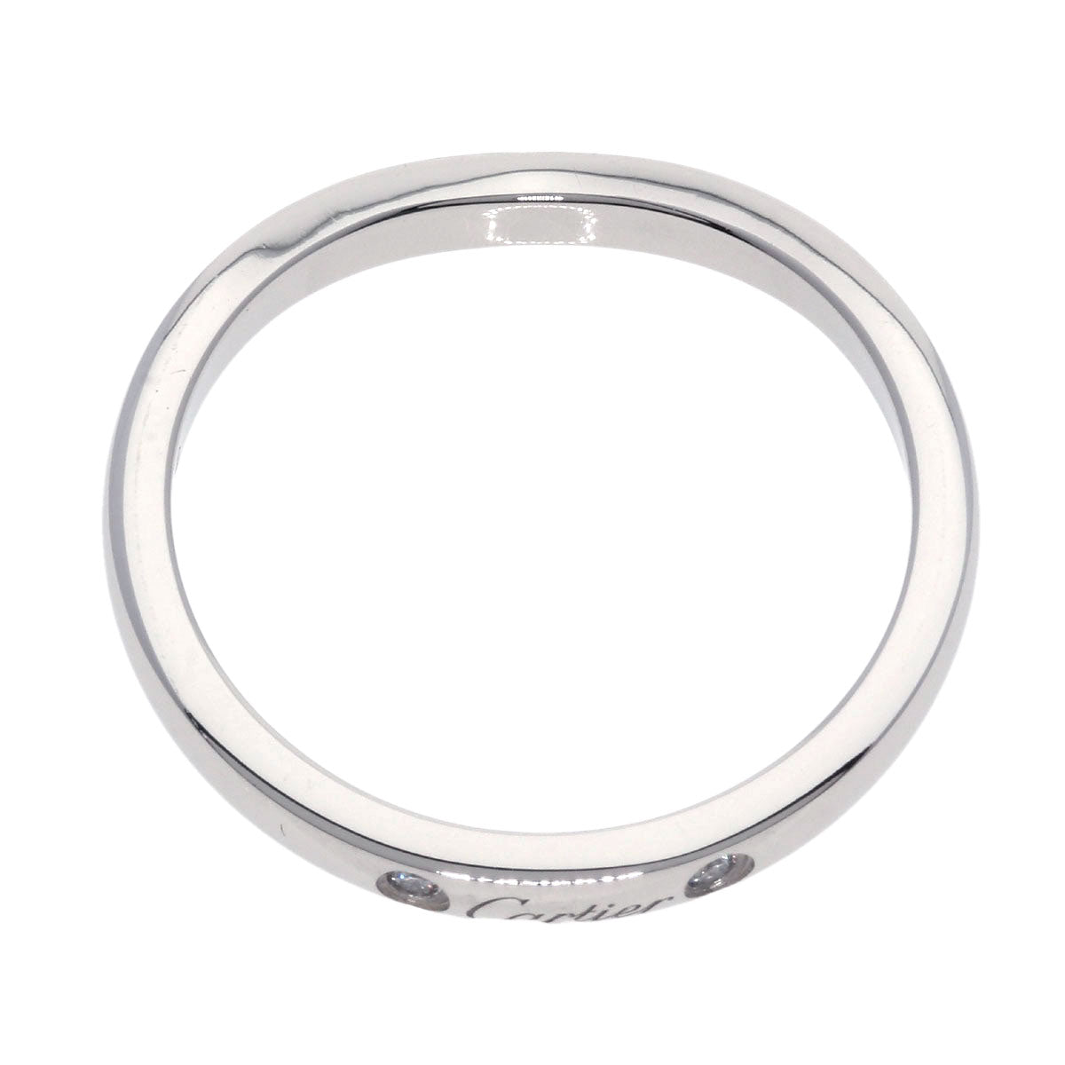 Cartier Ring Pt950 Silver Ballerina Curve 3P Diamond #51