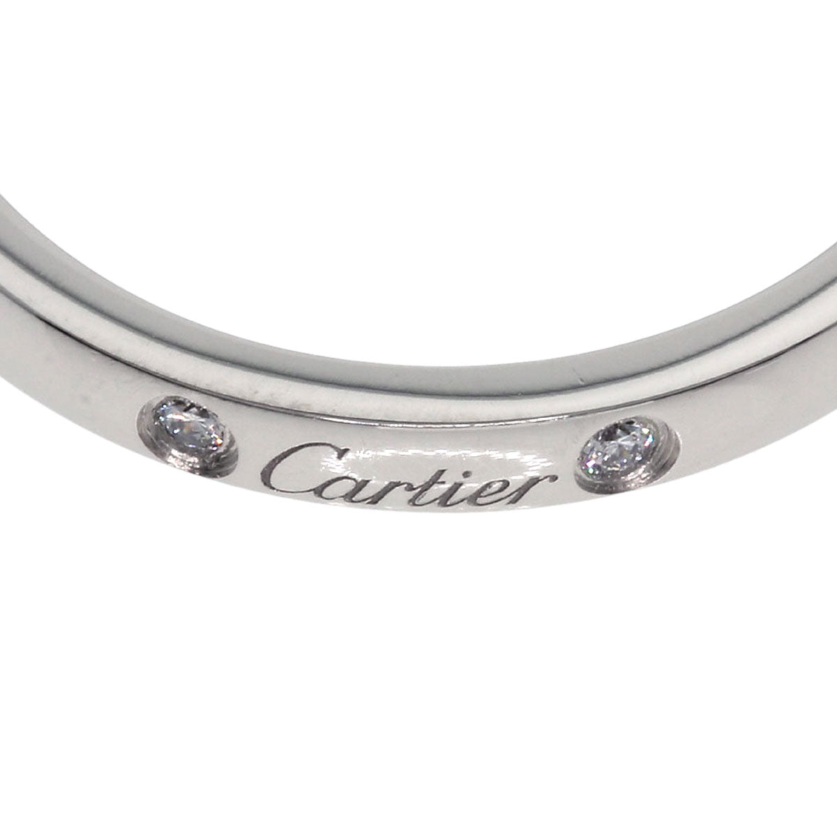 Cartier Ring Pt950 Silver Ballerina Curve 3P Diamond #51