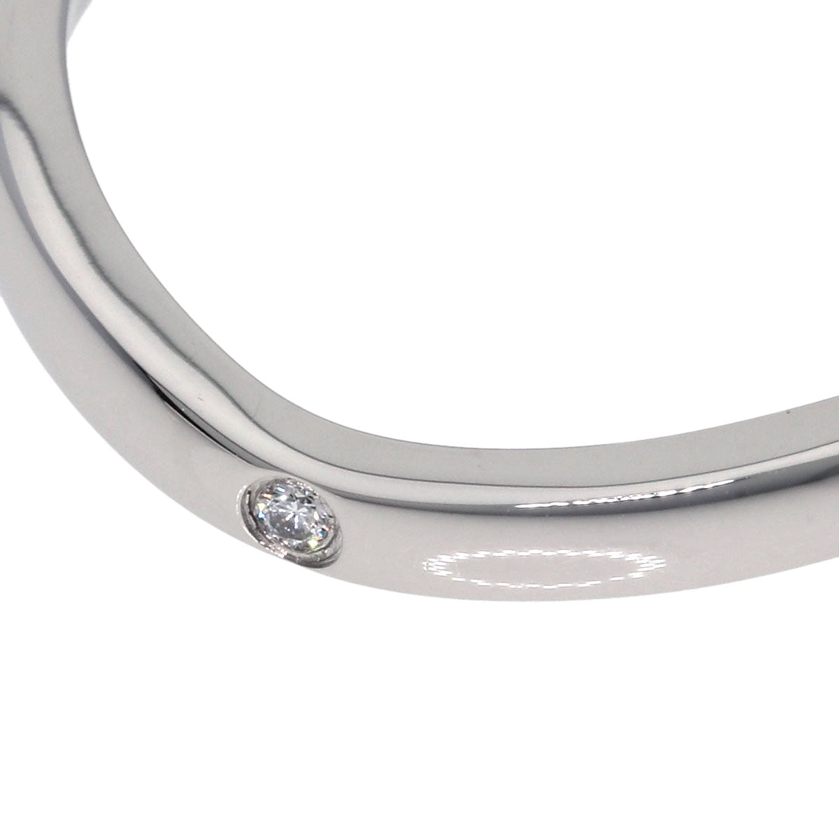 Cartier Ring Pt950 Silver Ballerina Curve 3P Diamond #51