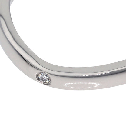 Cartier Ring Pt950 Silver Ballerina Curve 3P Diamond #51