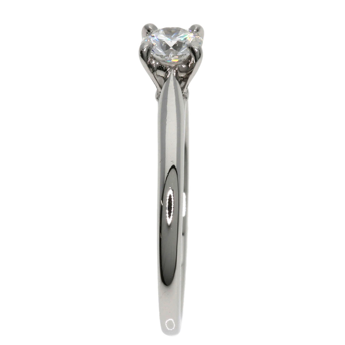 Cartier Ring Pt950 Silver Solitaire 1P Diamond #47
