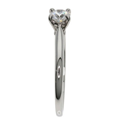 Cartier Ring Pt950 Silver Solitaire 1P Diamond #47