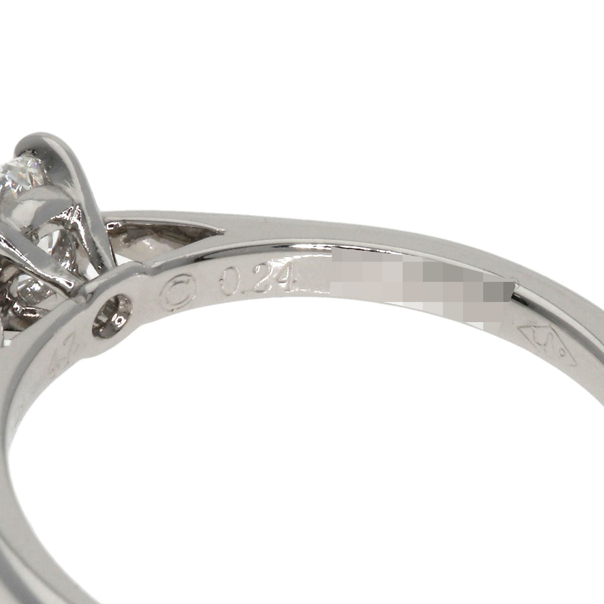 Cartier Ring Pt950 Silver Solitaire 1P Diamond #47