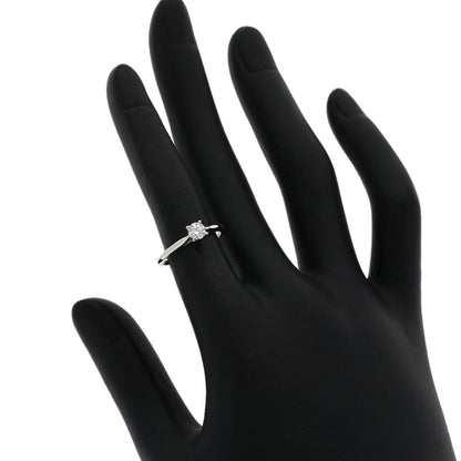 Cartier Ring Pt950 Silver Solitaire 1P Diamond #47