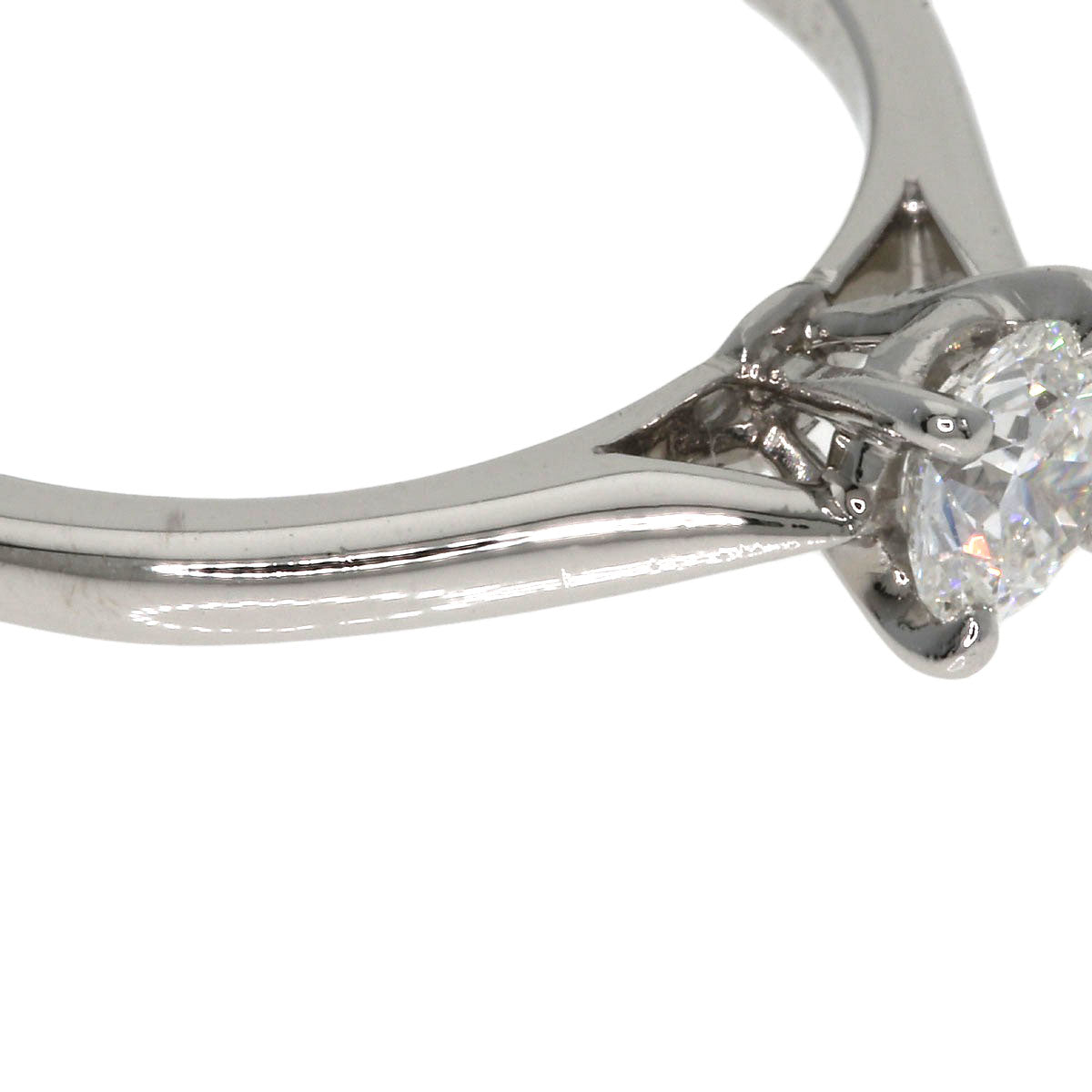 Cartier Ring Pt950 Silver Solitaire 1P Diamond #47