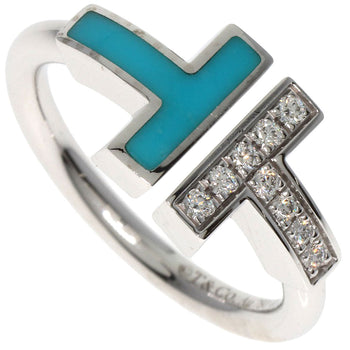 Tiffany&Co. Ring K18Wg Silver T Wire Diamond Women