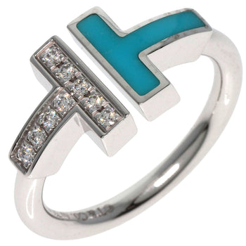 Tiffany&Co. Ring K18Wg Silver T Wire Diamond Women