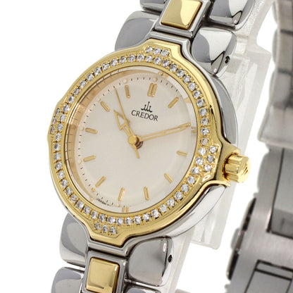 Seiko Watches Quartz Gsab004 Stainless Steel, Ssxk18Yg, Diamond Bezel Gold Credor Diamond Bezel