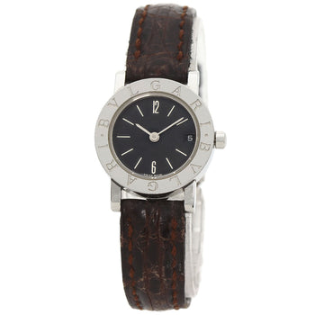 Bvlgari Watches Quartz Bb23Sld Stainless Steel, Leather Silver Bulgari Bulgari Black Dial Women